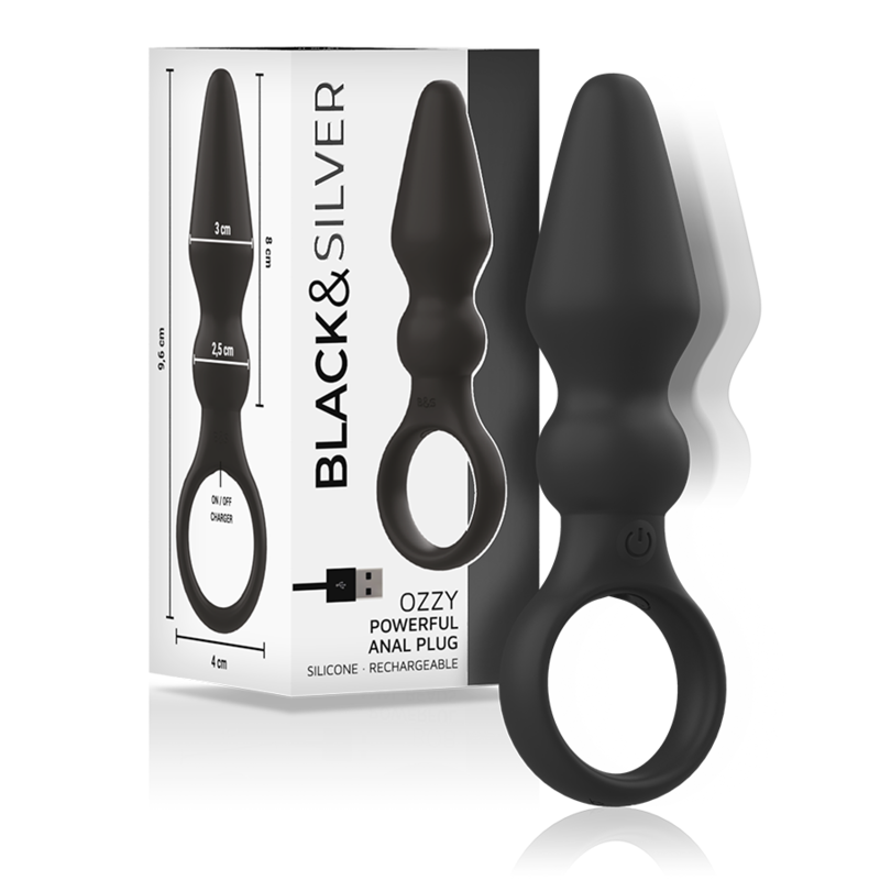 Black&silver - Puissant Plug Anal en Silicone Ozzy