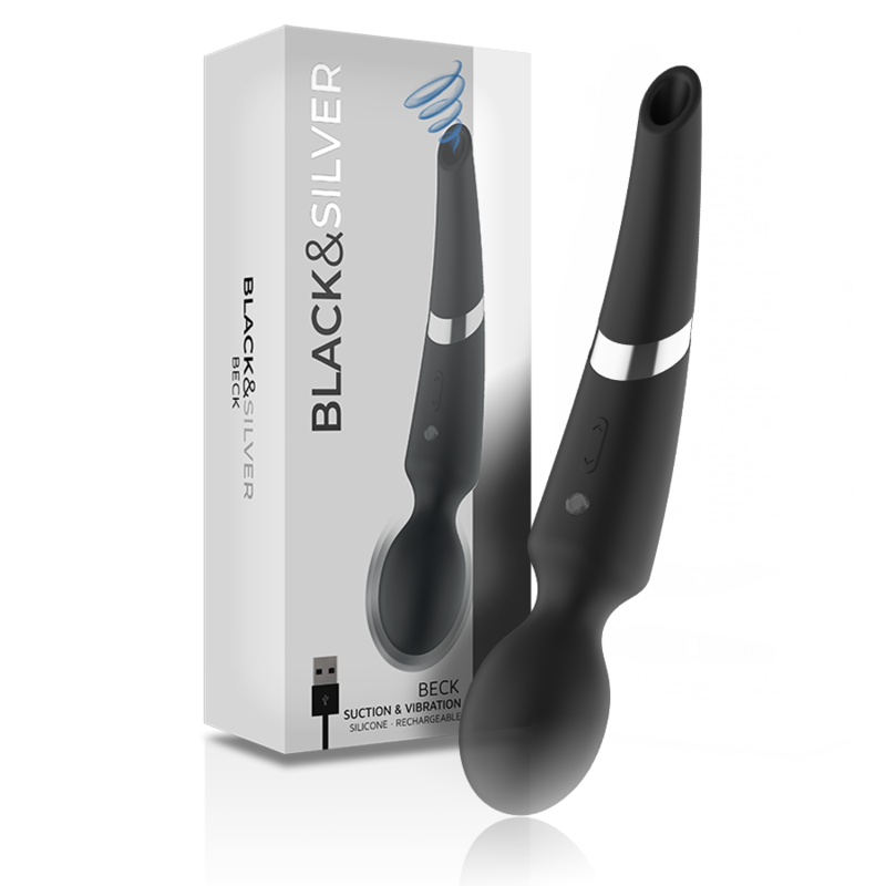 Black&silver - Baguette et Ventouse Beck 2 en 1 Silicone