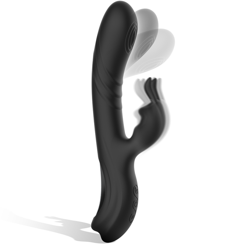 Black&silver - Stimulateur de Lapin en Silicone Rechargeable Jamie Noir