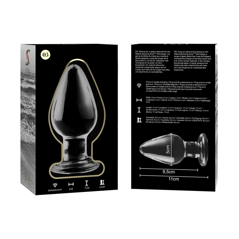 Nebula Series By Ibiza - Plug Anal Modèle 3 Verre Borosilicate Transparent 11 Cm -o- 5 Cm
