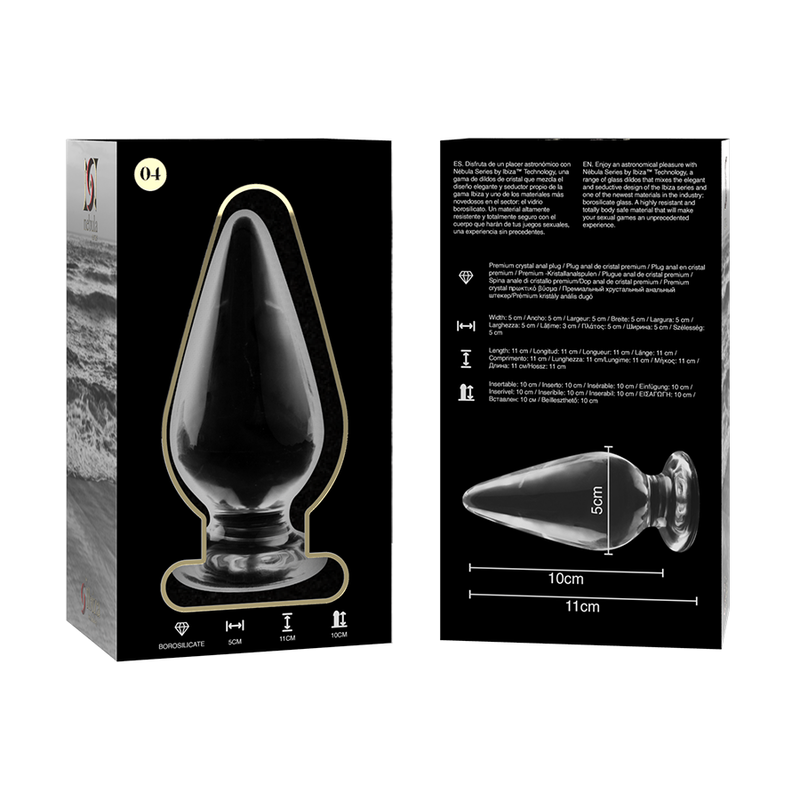 Nebula Series By Ibiza - Plug Anal Modèle 4 Verre Borosilicate Clair 11 Cm -o- 5 Cm