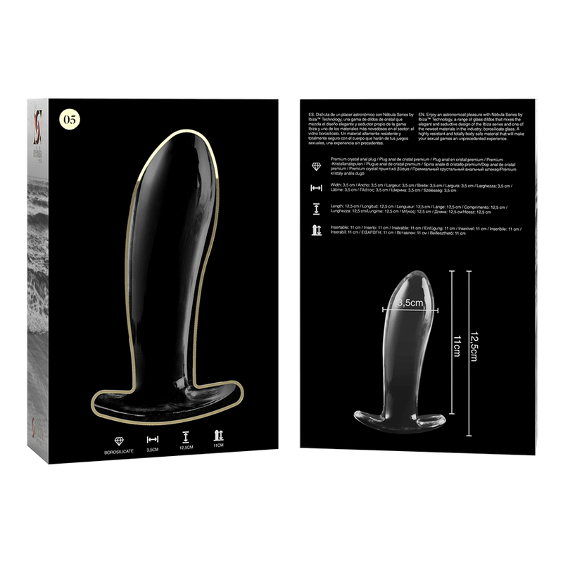 Nebula Series By Ibiza - Plug Anal Modèle 5 Verre Borosilicate Clair 12.5 Cm -o- 3.5 Cm