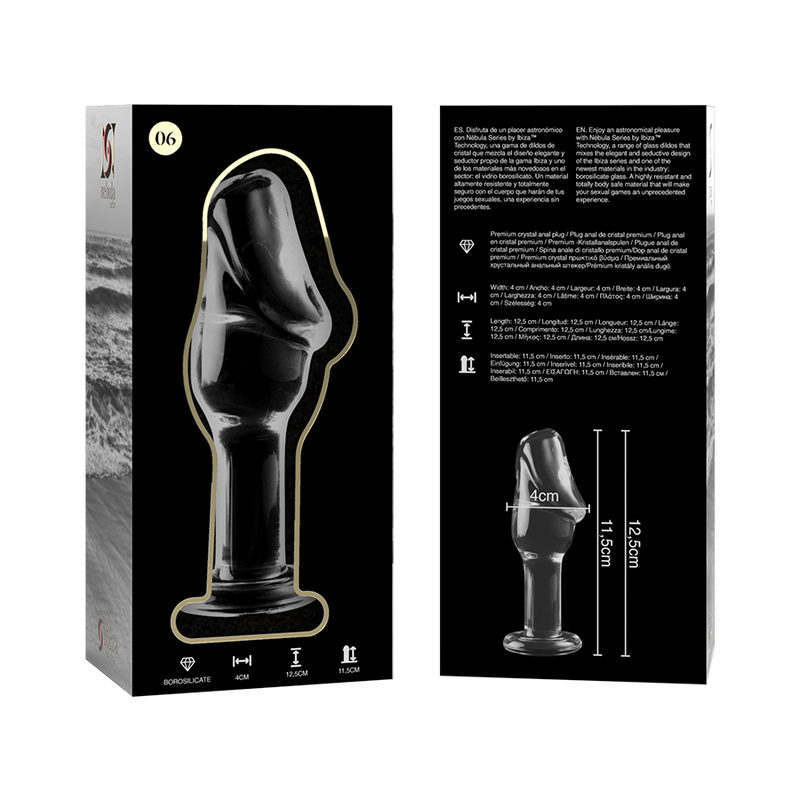Nebula Series By Ibiza - Plug Anal Modèle 6 Verre Borosilicate Clair 12.5 Cm -o- 4 Cm