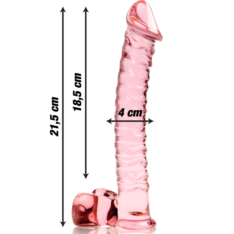 Nebula Series By Ibiza - Modèle 23 Gode en Verre Borosilicate Rose 21.5 Cm -o- 4 Cm