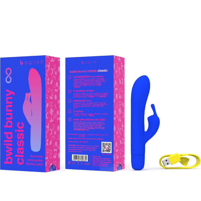 B Swish - Vibrateur Rechargeable Classique Bwild Bunny Infinite Silicone Bleu