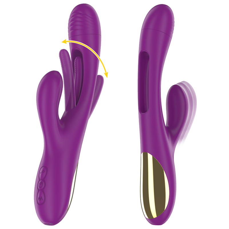 Intense - Apolo Vibrateur Multifonction Rechargeable 7 Vibrations avec Langue Oscillante Violet