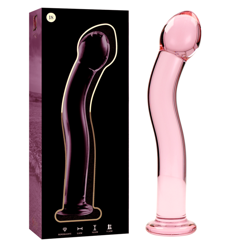 Nebula Series By Ibiza - Modèle 18 Gode en Verre Borosilicate Rose 18.5 Cm -o- 3.5 Cm