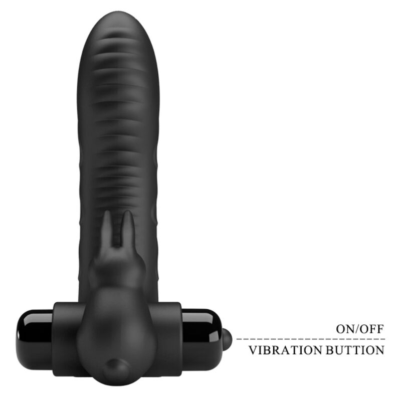 Pretty Love - Couvercle de Doigt Vibrateur Lapin Noir Vance