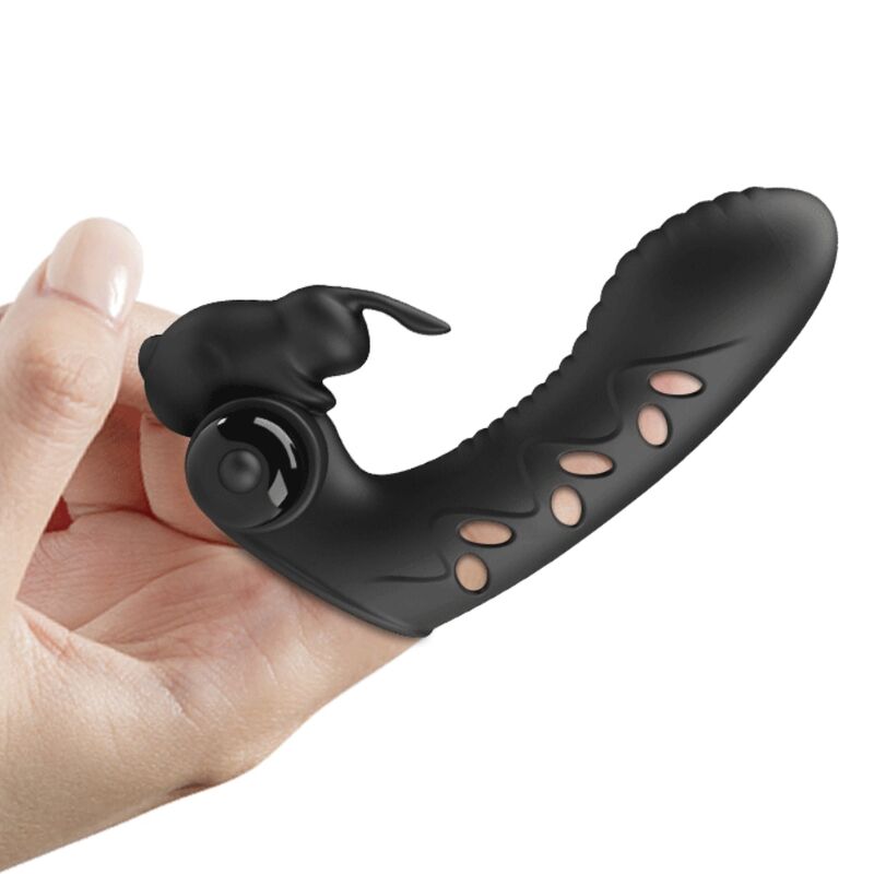 Pretty Love - Couvercle de Doigt Vibrateur Lapin Noir Vance