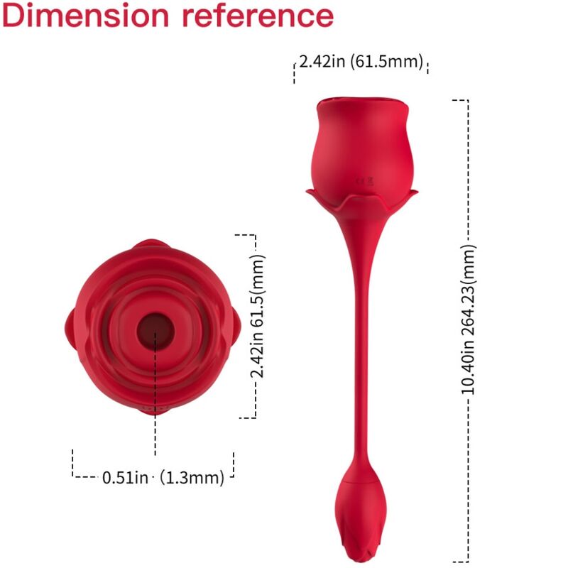 Armony - Aspirateur et Vibrateur de Clitoris Rose 10 Modes Rouge