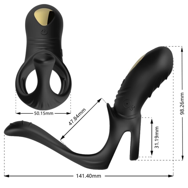Armony - Vibrateur Jumper Ring pour Couples & Plug Anal Noir