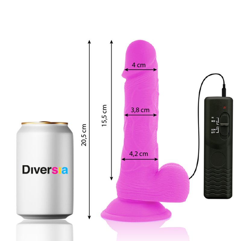 Diversia - Dildo Vibrant Flexible Violet 20.5 Cm -o- 4.2 Cm