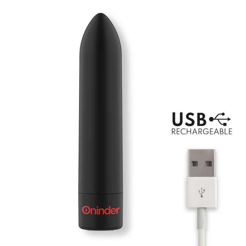 Oninder - Berlin Vibrateur Bullet Noir 9 Modes 8,5 X 2 Cm - Application Gratuite