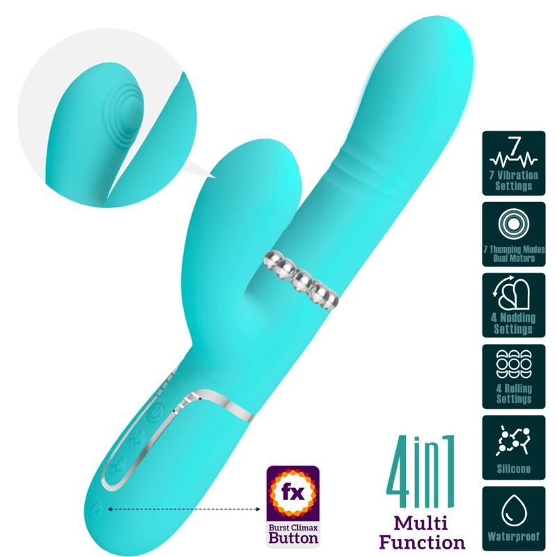 Pretty Love - Vibrateur Multifonction G-spot Vert Aqua
