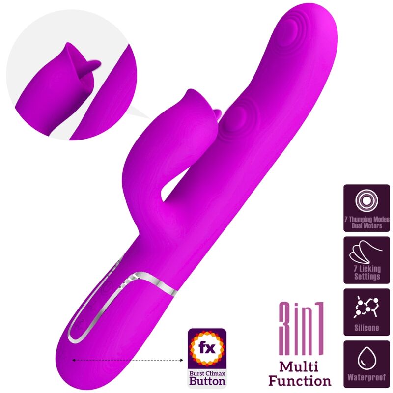 Pretty Love - Vibrateur Lapin à Lécher Fuchsia