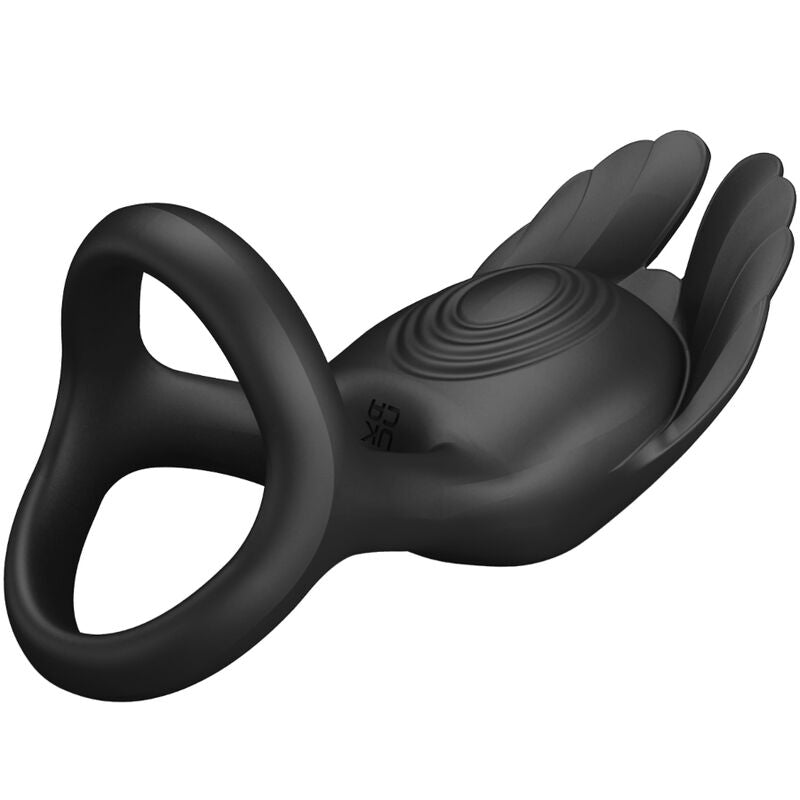 Pretty Love - Silas Anneau Pénis Vibrant 7 Vibrations Silicone Noir