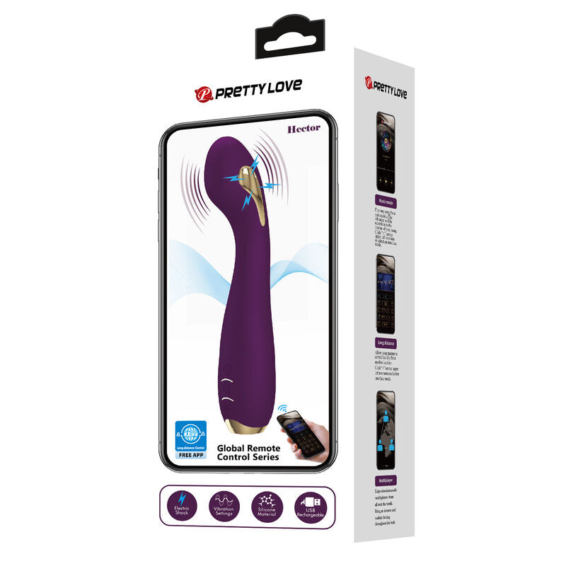 Pretty Love - Hector Electroshock Vibrateur par App Control Violet