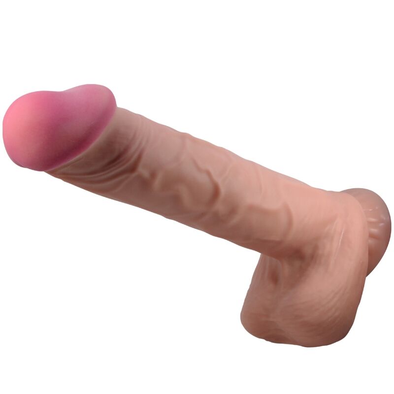 Pretty Love - Série Sliding Skin Gode Réaliste avec Ventouse Sliding Skin Marron 26 Cm
