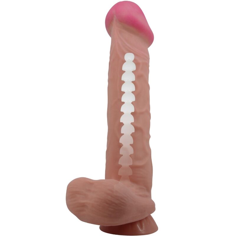 Pretty Love - Série Sliding Skin Gode Réaliste avec Ventouse Sliding Skin Marron 26 Cm