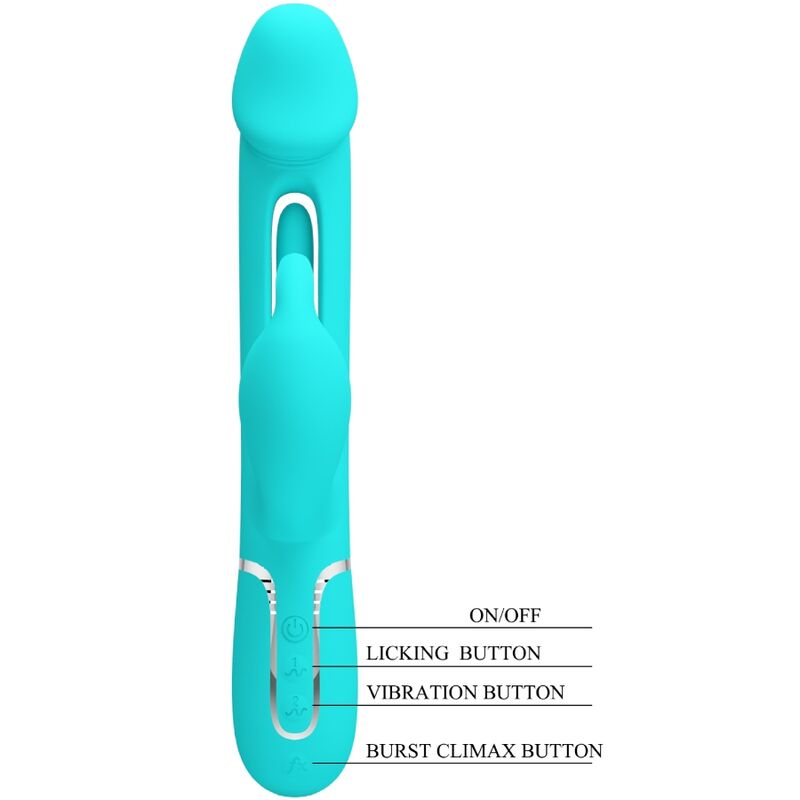 Pretty Love - Vibrateur Dejon Rabbit 3 en 1 Multifonction Vert Aqua