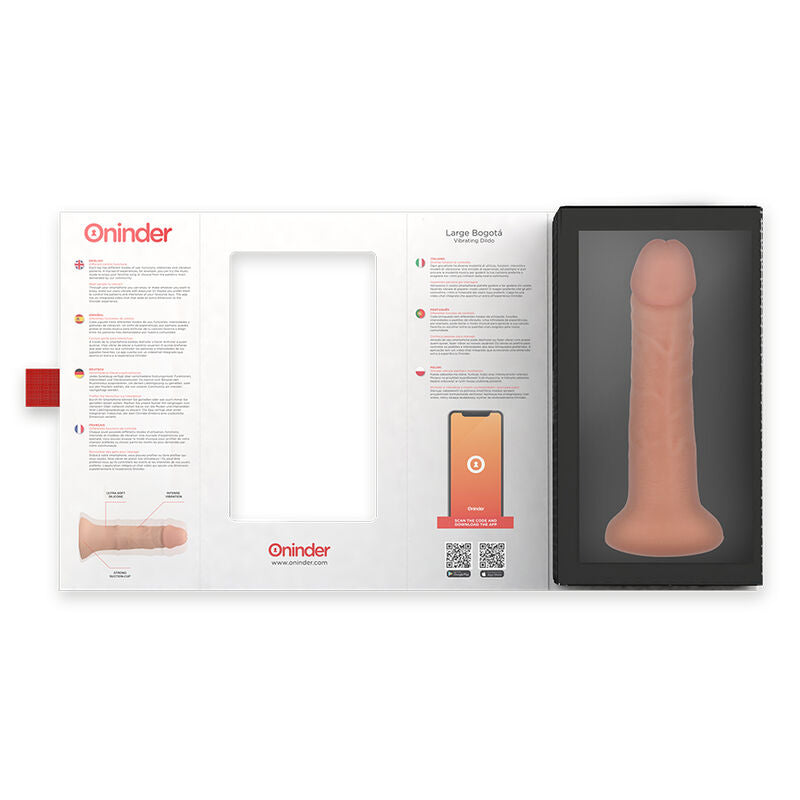 Oninder - Grand Gode Vibrateur Bogotá 9 Vitesses Naturel 22 Cm -o- 4,5 Cm - Application Gratuite