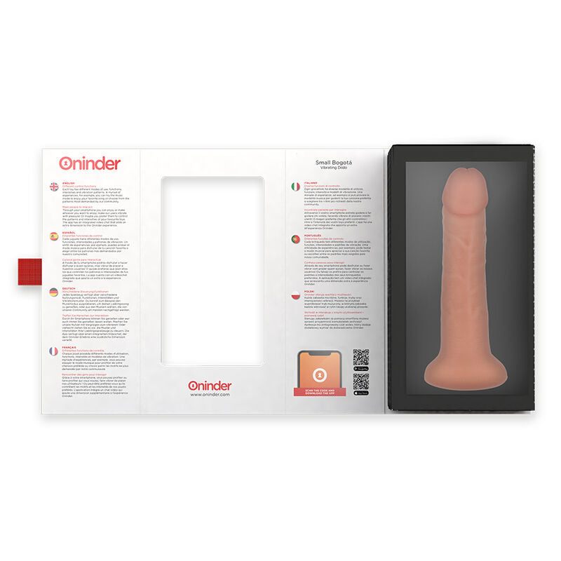 Oninder - Petit Gode Vibrateur Bogotá 9 Vitesses Naturel 17.5 Cm -o- 4 Cm - Application Gratuite