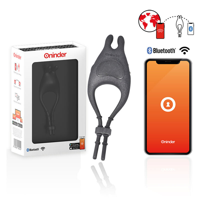 Oninder - Anneau Vibrateur Réglable Rechargeable Pampa avec Stimulateur de Clitoris 10 Vitesses - Application Gratuite