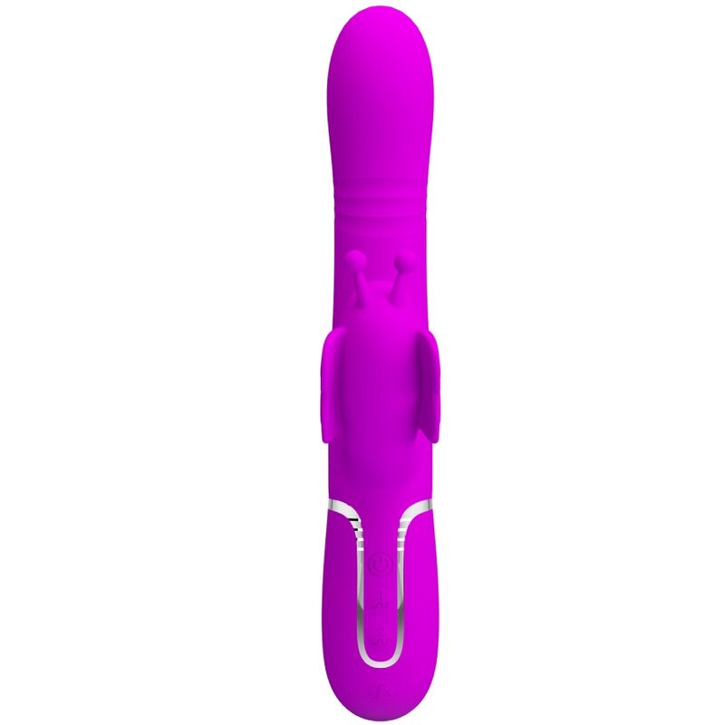 Pretty Love - Vibrateur Multifonction Lapin 4 en 1 Papillon Fuchsia