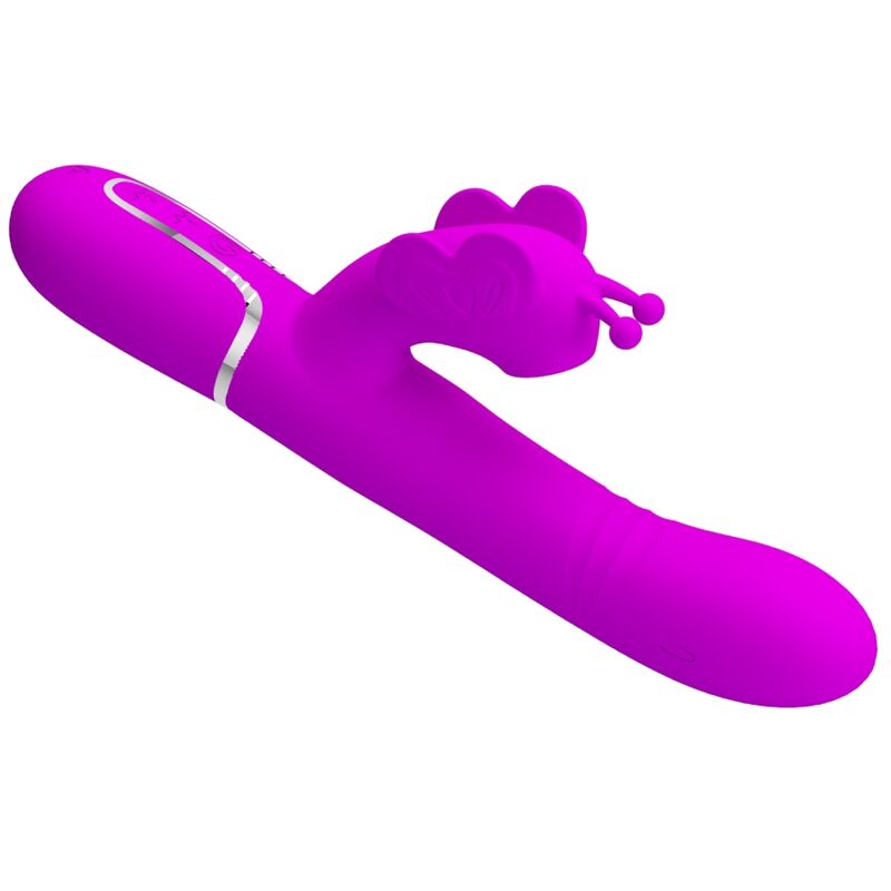 Pretty Love - Vibrateur Multifonction Lapin 4 en 1 Papillon Fuchsia