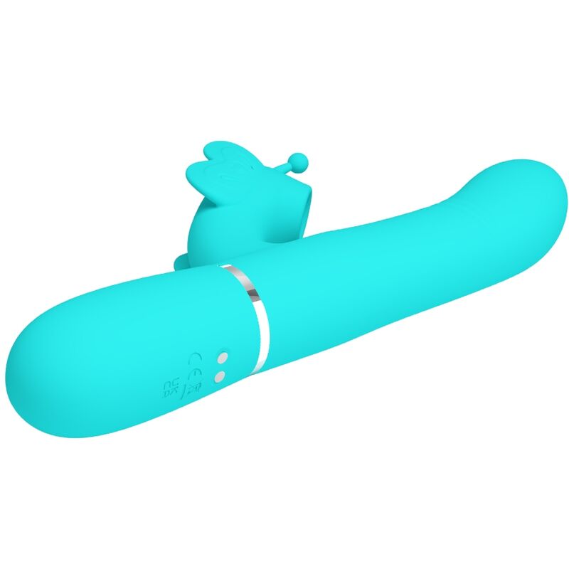 Pretty Love - Vibrateur Multifonction Lapin 4 en 1 Papillon Aqua Vert
