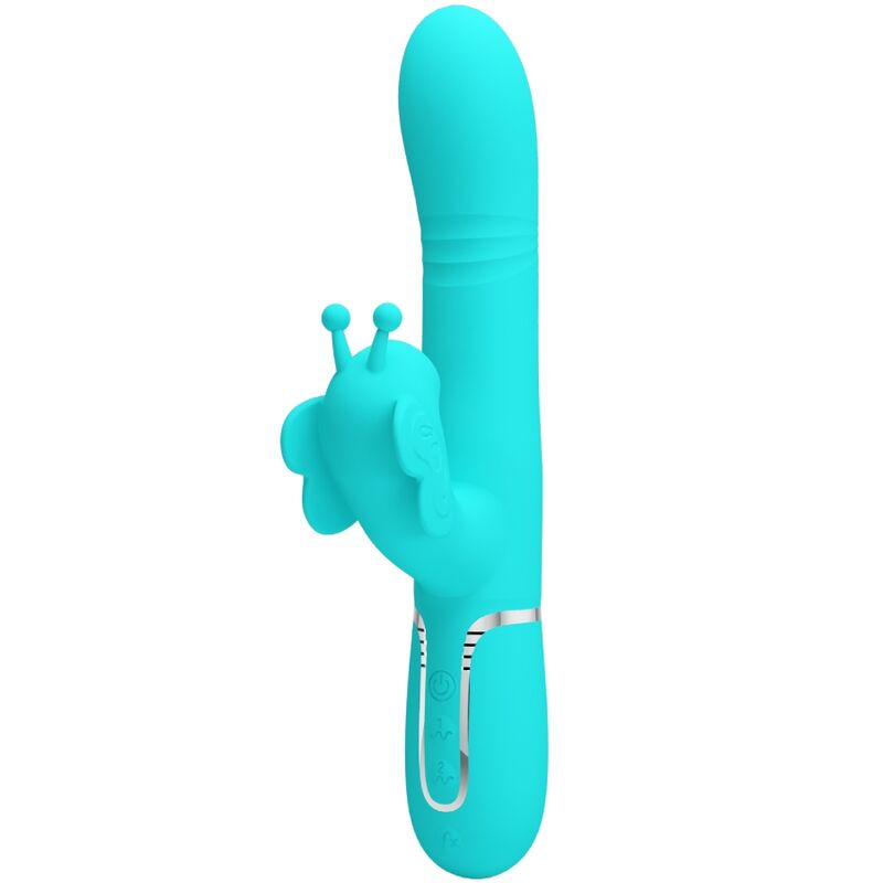 Pretty Love - Vibrateur Multifonction Lapin 4 en 1 Papillon Aqua Vert