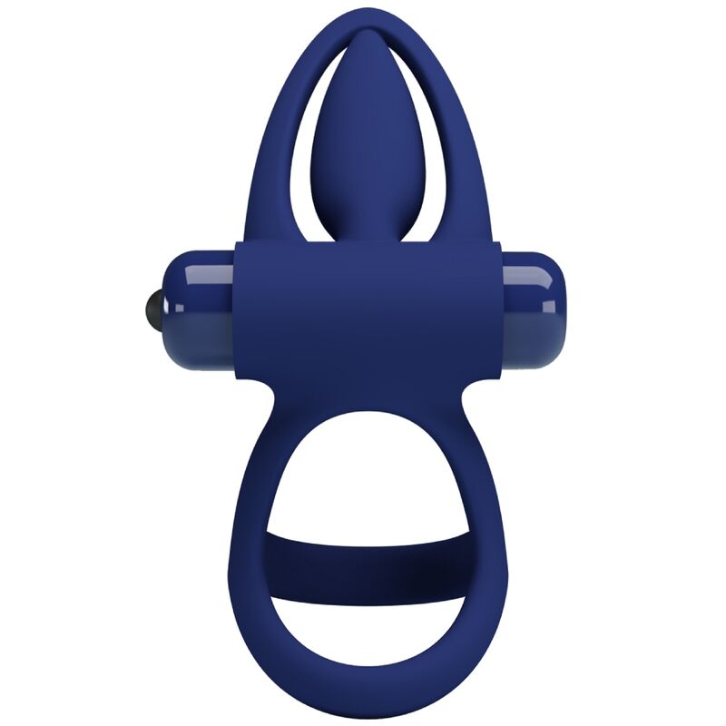 Pretty Love - Mat Double Anneau avec Vibration & Stimulateur Bleu