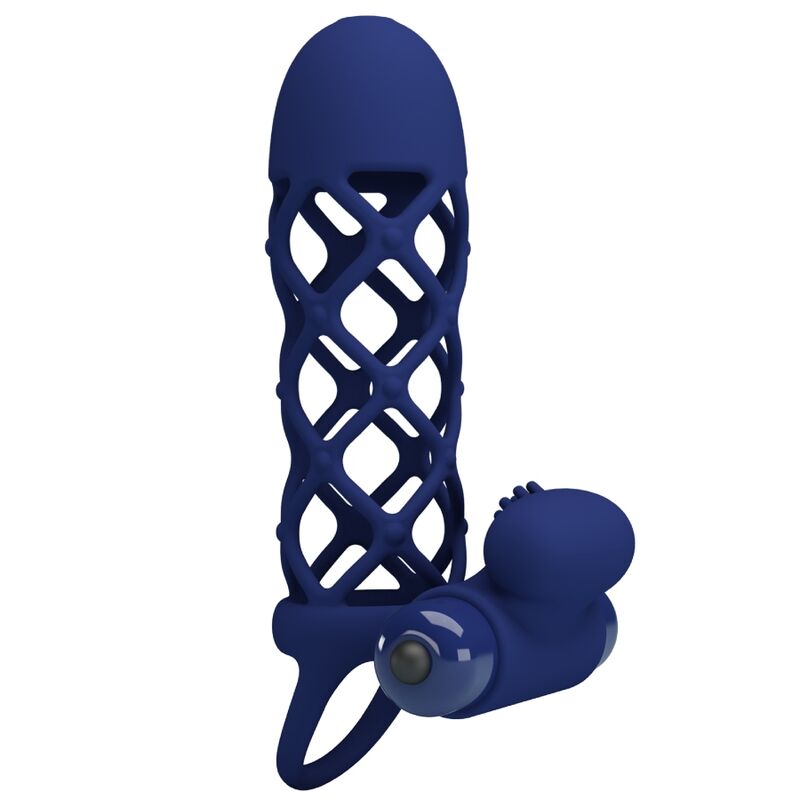 Pretty Love - Giann Anneau Vibrateur avec Gaine en Silicone Bleu