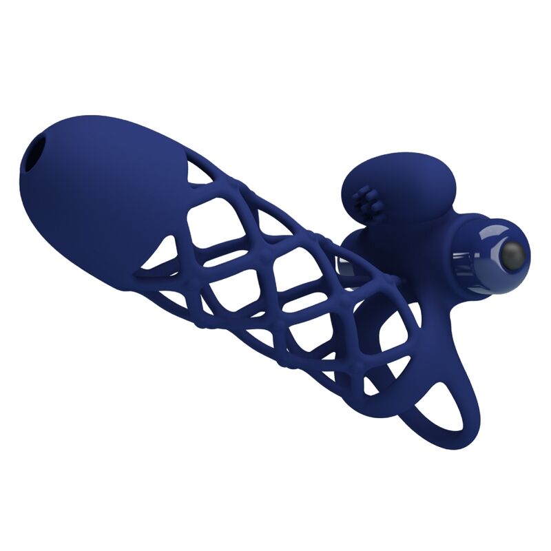 Pretty Love - Giann Anneau Vibrateur avec Gaine en Silicone Bleu