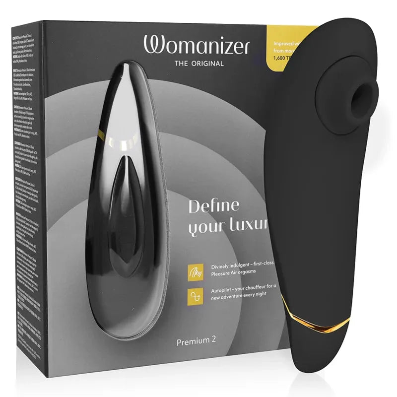 Stimulateur intime noir premium Womanizer, technologie Pleasure Air.