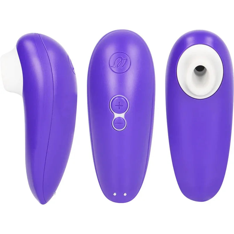 Stimulateur clitoridien violet sans contact, design ergonomique et silencieux pour plaisir intense.
