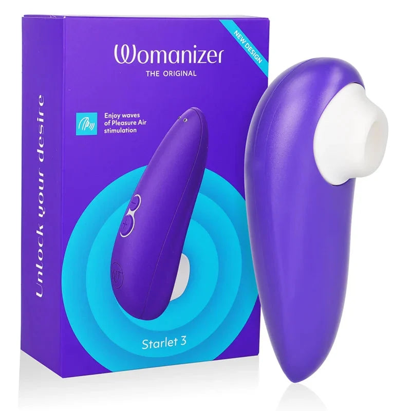 Stimulateur intime Womanizer Starlet 3 violet, design ergonomique et technologie Pleasure Air.
