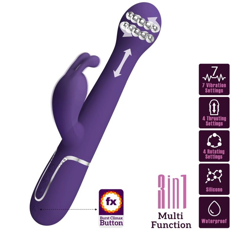 Pretty Love - Dejon Vibrateur Rabbit 3 en 1 Multifonction Violet