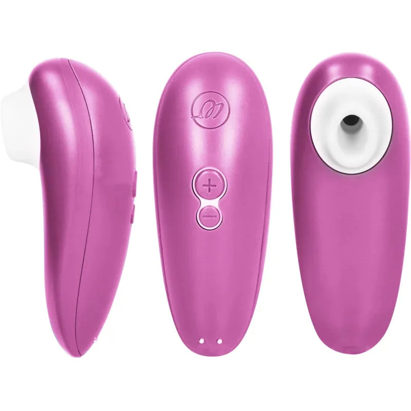 Stimulateur clitoridien violet élégant, design ergonomique, silicone doux, waterproof et rechargeable.