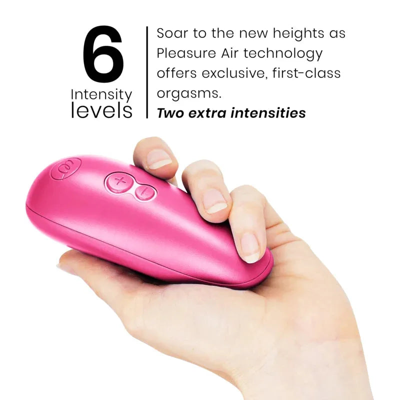 Stimulateur intime rose, 6 intensités, technologie air pour orgasmes exclusifs.