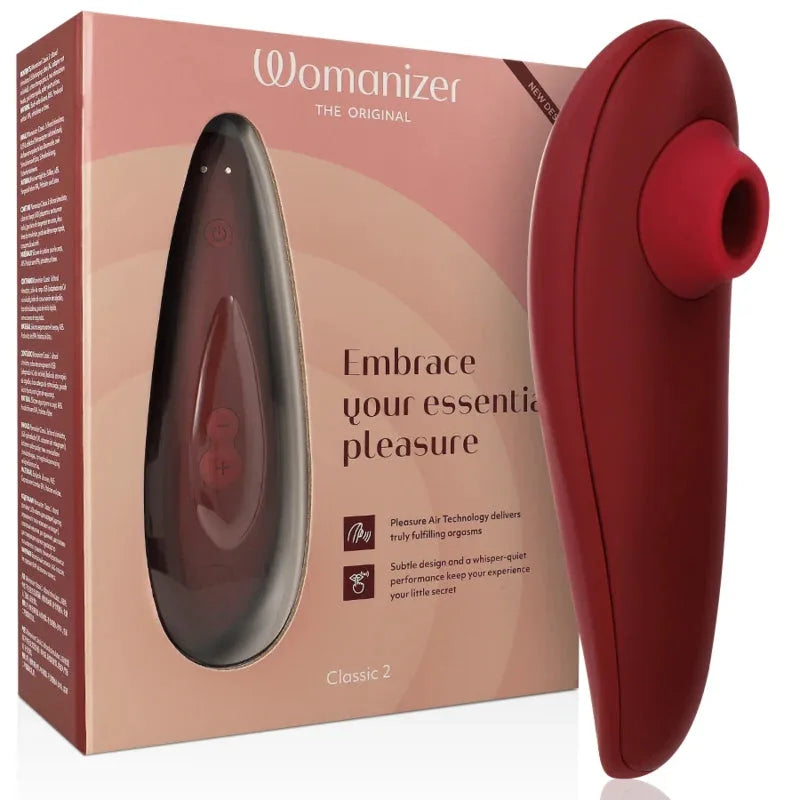 Vibromasseur Womanizer Classic 2 rouge, technologie Air Pleasure, design élégant et silencieux pour un plaisir intime optimal.