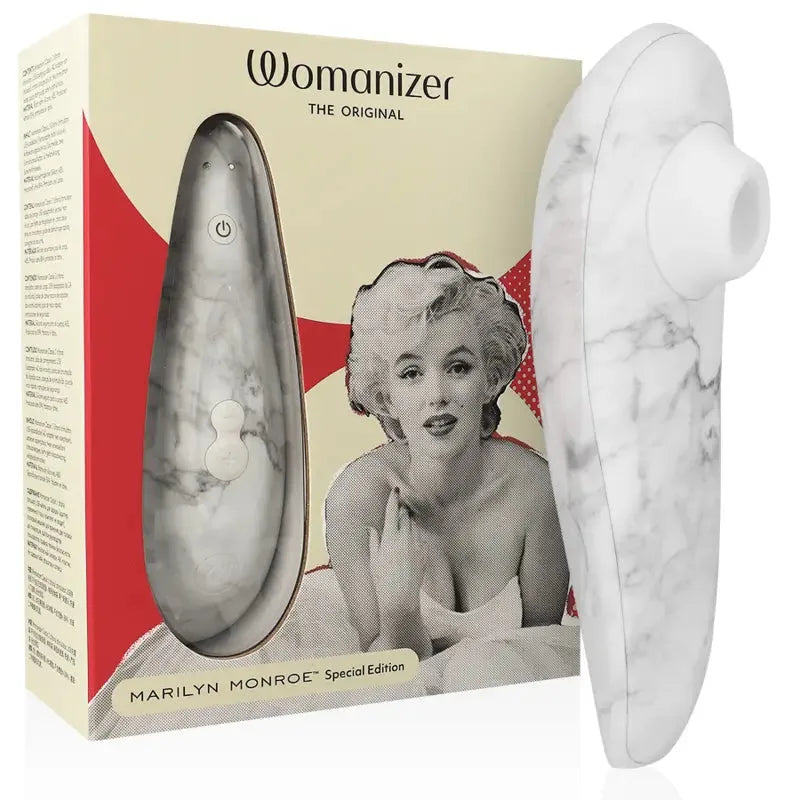 Édition spéciale Womanizer marbre, Marilyn Monroe, stimulateur intime élégant et haut de gamme.