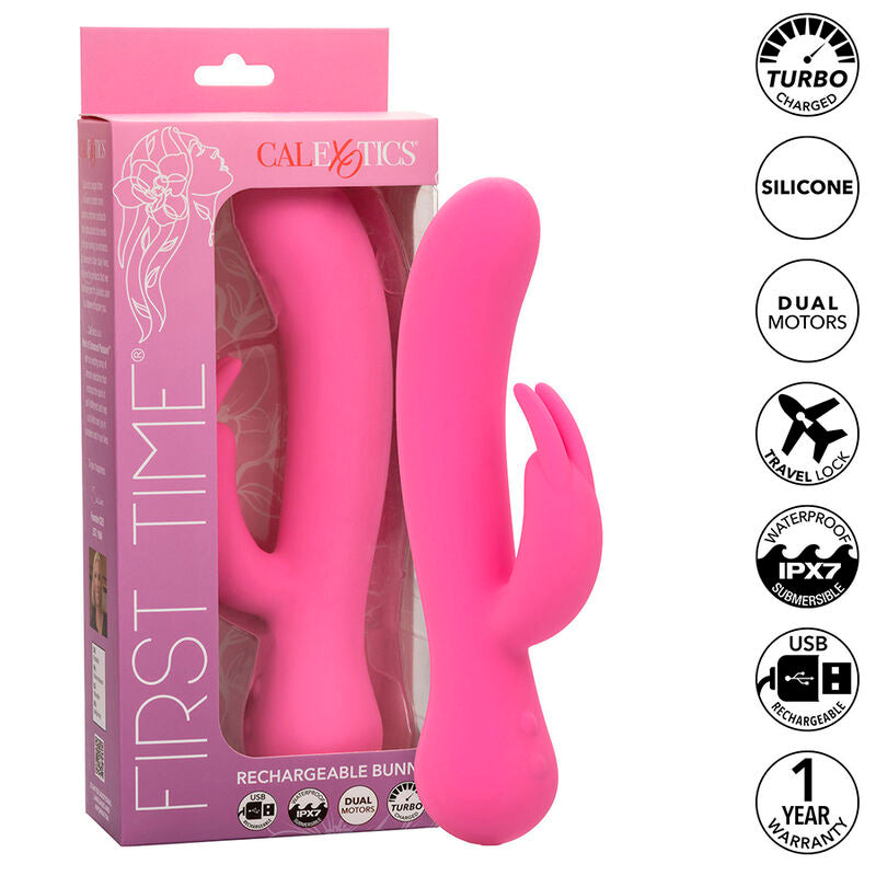 Calexotics - First Time Vibrateur Lapin Rechargeable Rose