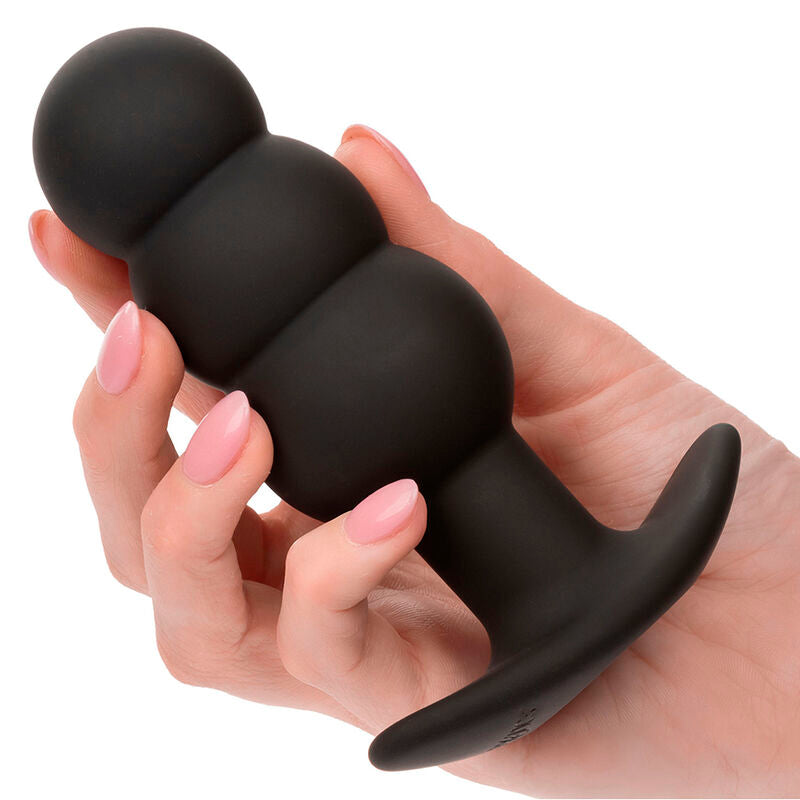 Calexotics - Rock Bottom Plug Anal Perlé 10 Vibrations Silicone Noir