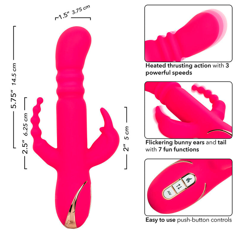 Calexotics - Jack Fantasy Triple Vibrateur Chauffant Lapin Rose