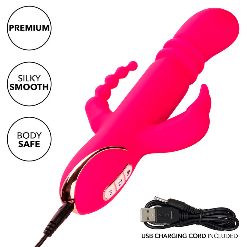 Calexotics - Jack Fantasy Triple Vibrateur Chauffant Lapin Rose