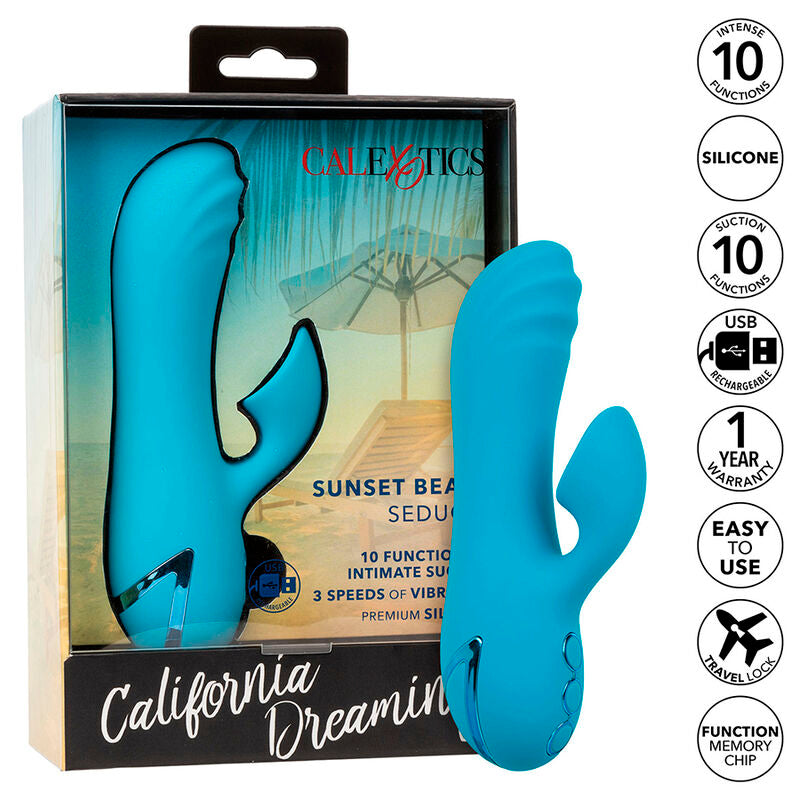Calexotics - Sunset Beach Seducer Vibrateur & Stimulateur 10 Fonctions Bleu