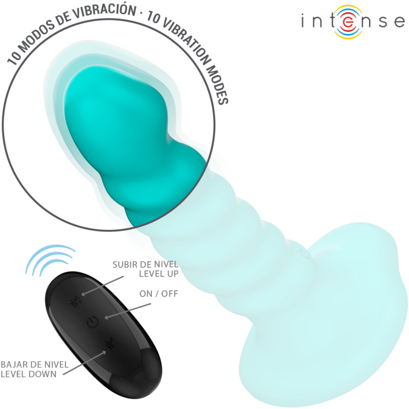 Intense - Buffy Vibrateur Taille S Design Spirale 10 Vibrations Télécommande Bleue