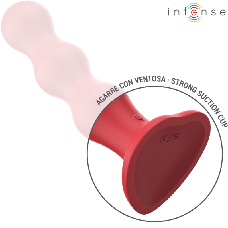 Intense - Cody Vibrateur avec Ventouse Télécommande Rouge
