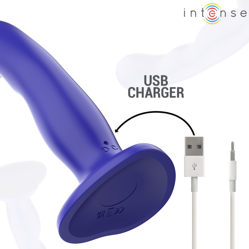 Intense - Shorty Vibrateur avec Ventouse Télécommande Bleue